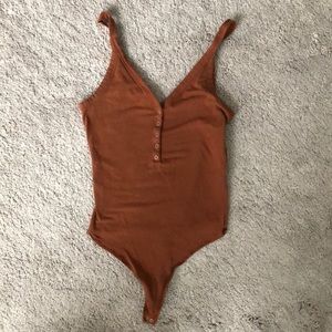 Dark Orange Abercrombie and Fitch Bodysuit